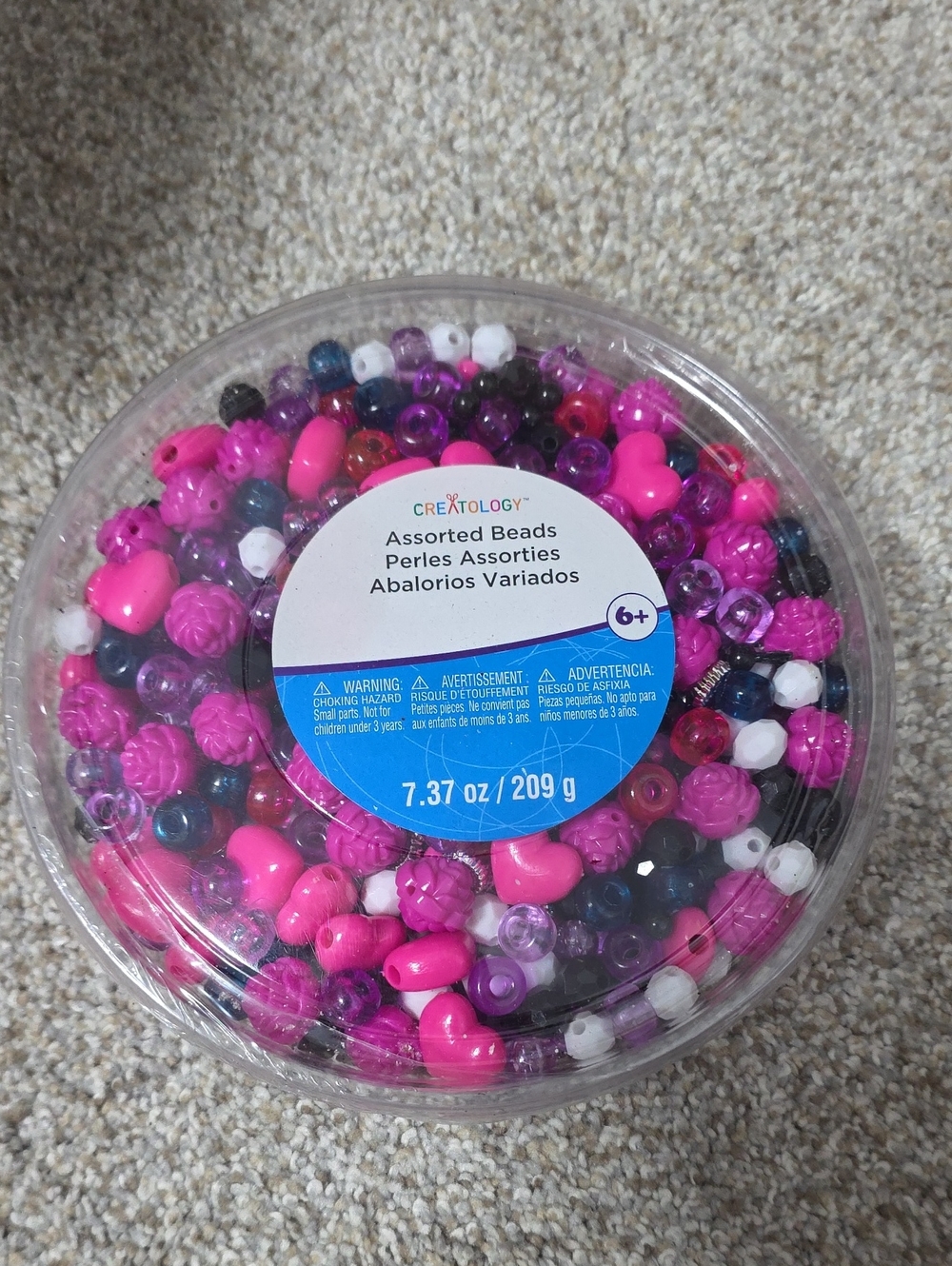 Creatology Assorted Craft Beads in Pink, Purple, Black & White